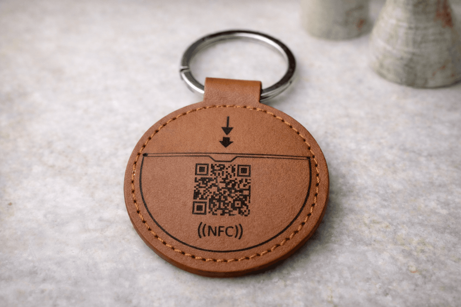 Smart NFC Keychain with AstxID Profile | Digital Business Card | Tap to Share Contact, Links & Documents | Custom Engraved | QR Included